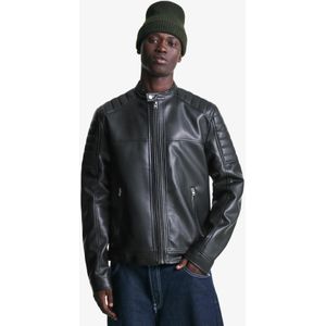 Bershka Jack Met Leereffect Heren L Zwart