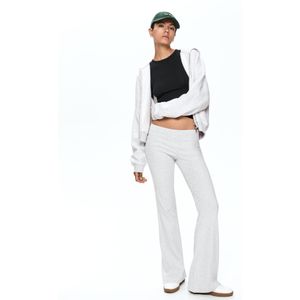 Bershka Flared Broek Dames Xs Grijs