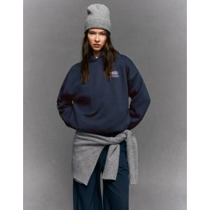 Bershka Hoodie Met Print Dames M Marineblau