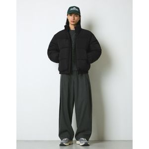 Bershka Technische Puffy Jas Heren S Zwart