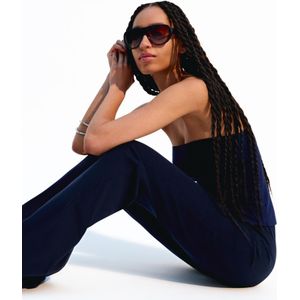Bershka Flared Broek Dames Xs Marineblau