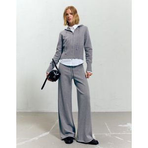 Bershka Broek Met Wijde Pijpen Dames Xs Grijs