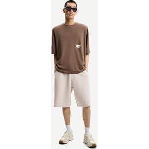 Bershka Oversized Bermuda Met Effect Van Synthetisch Rubber Heren M Beige