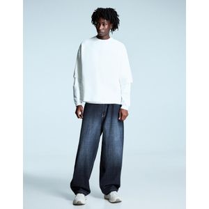 Bershka Super Baggy Jeans Met Patch En Studs Heren 40 Marineblau