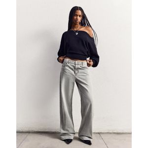 Bershka Baggy Jeans Dames 34 Grijs