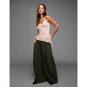 Bershka Top Met Bandjes En Volant Dames M Veelkleurig