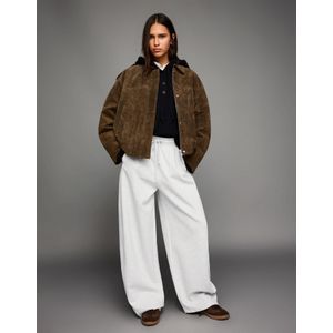 Bershka Sweatstof Barrel Broek Dames Xxs Grijs