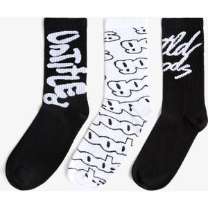 Bershka 3-Pack Sokken Met Print Heren L Wit
