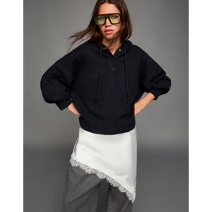 Bershka Trui Met Capuchon Dames M Blauw