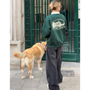 Bershka Trui Met Polokraag En Print Dames M Groen