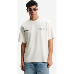 Bershka T-Shirt Met Print En Korte Mouw Heren S Gebroken Wit