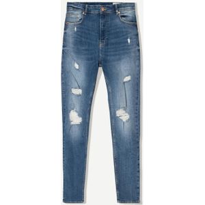 Bershka Superskinny Jeans Met Scheuren Heren 46 Blauw