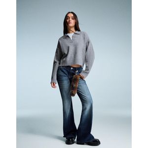 Bershka Sweater Met Polokraag Dames Xs Grijs