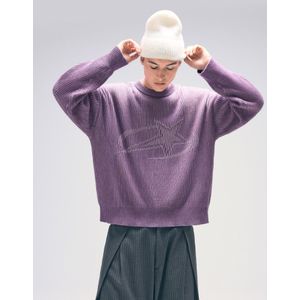 Bershka Trui Met Print Heren Xl Paars