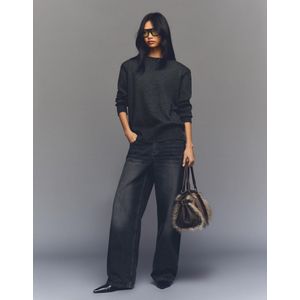 Bershka Trui Met Schoudervulling Dames Xs-S Donkergrijs