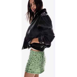 Bershka Minirok Met Lovertjes Dames Xl Groen