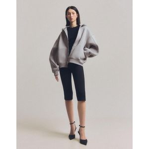 Bershka Oversized Hoodie Met Rits Dames Xs-S Grijs