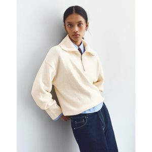 Bershka Trui Met Opstaande Kraag En Rits Dames M Ecru