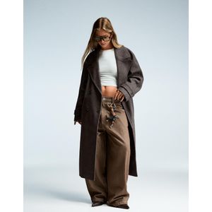 Bershka Zachte Trenchcoat Met Riem Dames S Bruin