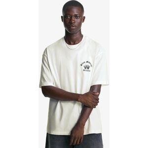 Bershka T-Shirt Met Print En Korte Mouw Heren S Gebroken Wit