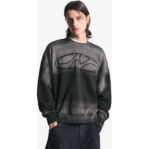 Bershka Oversized Sweatshirt Met Verwassen Effect Heren Xl Grijs