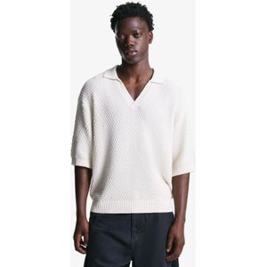 Bershka Rustieke Polo Heren Xs Ecru