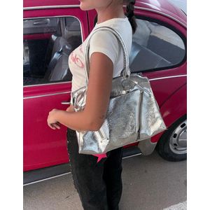 Bershka Bikertas Dames Zilver