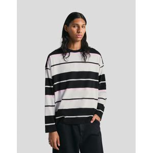 Bershka Oversized T-Shirt Met Lange Mouwen Heren S Zwart