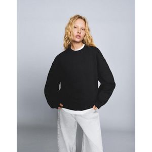 Bershka Oversized Sweater Met Zakken Dames M Zwart