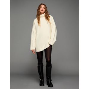 Bershka Oversized Trui Met Hoge Kraag Dames S Ecru