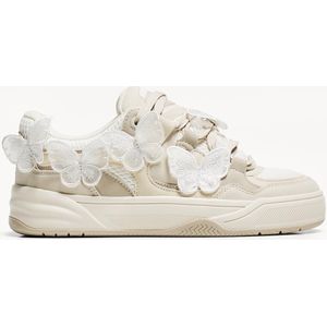 Bershka Skater Sneakers Met Vlinder Dames 42 Zand