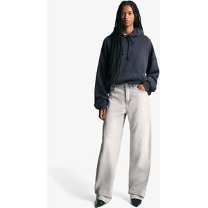 Bershka Wide Leg Barrel Jeans Dames 44 Grijs