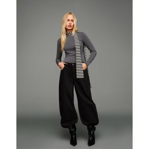 Bershka Zacht T-Shirt Met Lange Mouw Dames Xs Donkergrijs