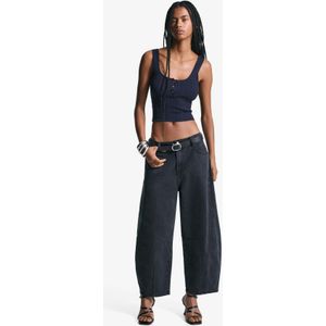 Bershka Top Met Bandjes En Kabelmotief Dames S Blauw