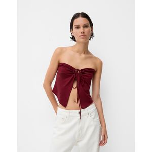 Bershka Strapless Top Dames Xs Rood