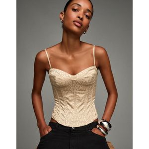 Bershka Jacquard Korsettop Dames L Roos