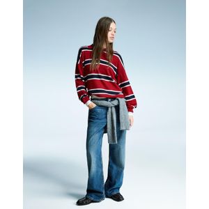 Bershka Sweater Met Polokraag Dames S Rood