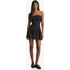 Bershka Balloon Mini-Bandeaujurk Dames L Zwart