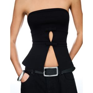 Bershka Bandeau Met Strikken Dames L Zwart