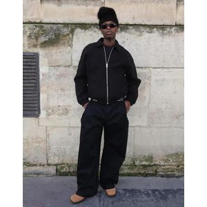 Bershka Super Baggy Geklede Broek Heren 34 Zwart