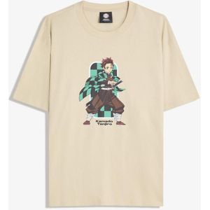 Bershka Demon Slayer T-Shirt Met Korte Mouw Heren Xs Kameel