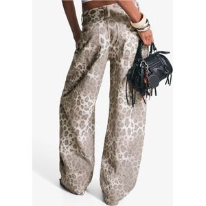Bershka Barrel Broek Met Print Dames 32 Veelkleurig