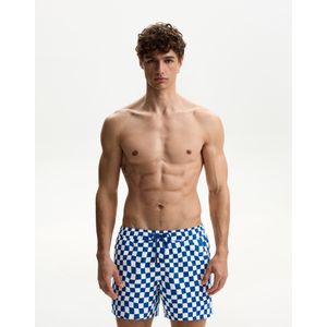 Bershka Zwembroek Met Dambordprint Heren Xl Blauw