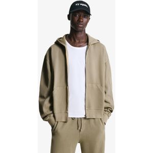 Bershka Piqué Sweater Met Verwassen Effect En Rits Heren M Steen