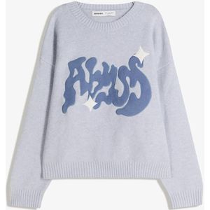 Bershka Trui Met Graffitipatch Heren M Blauw