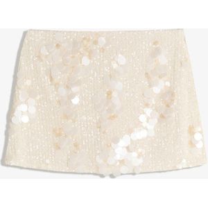 Bershka Minirok Met Lovertjes Dames S Gebroken Wit