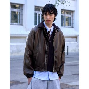 Bershka Jack Met Leereffect Heren M Bruin