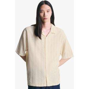 Bershka Rustieke Overhemd Met Korte Mouw Heren Xs Beige