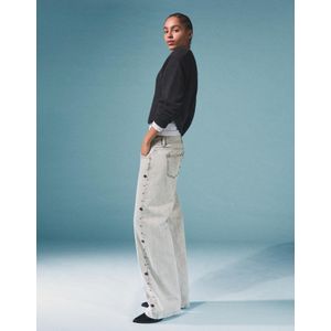 Bershka Baggy Jeans Met Sterren En Studs Dames 34 Grijs