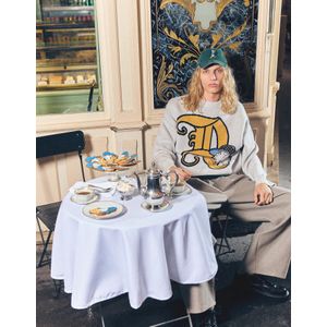 Bershka Jacquard Trui Donald Duck Heren S Gebroken Wit